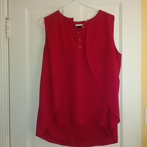 Sleeveless Red Blouse